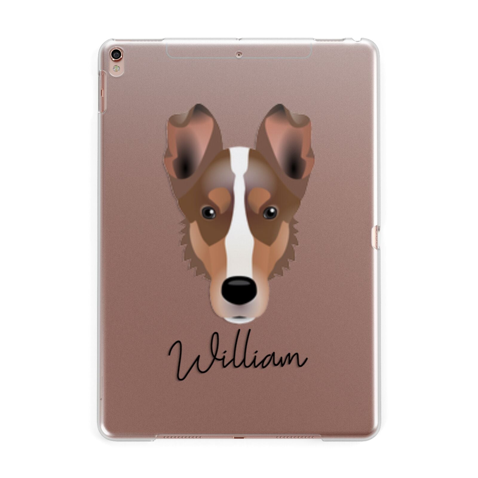 Smooth Collie Personalised Apple iPad Rose Gold Case