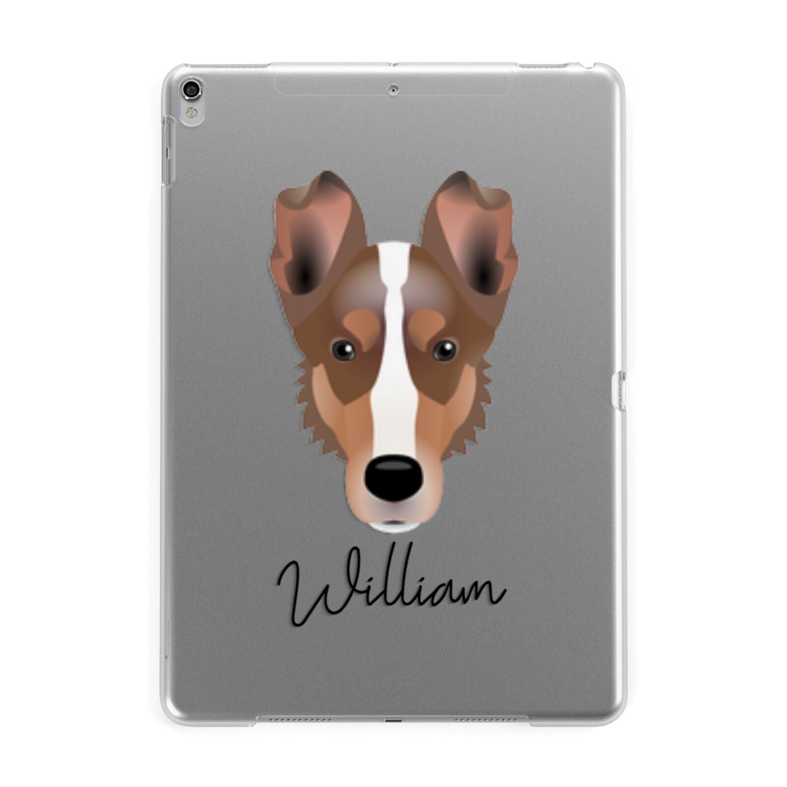 Smooth Collie Personalised Apple iPad Silver Case
