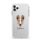 Smooth Collie Personalised Apple iPhone 11 Pro Max in Silver with White Impact Case