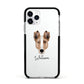 Smooth Collie Personalised Apple iPhone 11 Pro in Silver with Black Impact Case