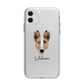 Smooth Collie Personalised Apple iPhone 11 in White with Bumper Case