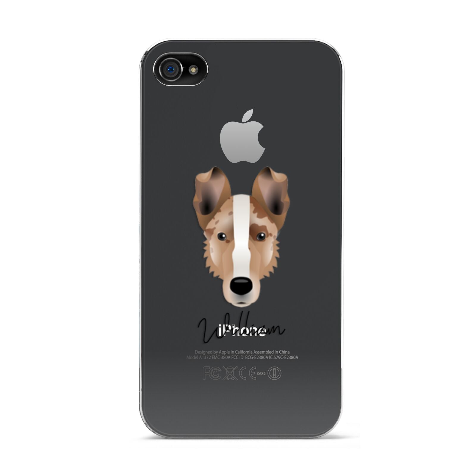 Smooth Collie Personalised Apple iPhone 4s Case