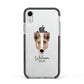 Smooth Collie Personalised Apple iPhone XR Impact Case Black Edge on Silver Phone