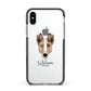 Smooth Collie Personalised Apple iPhone Xs Impact Case Black Edge on Silver Phone