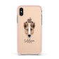 Smooth Collie Personalised Apple iPhone Xs Impact Case Pink Edge on Gold Phone