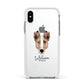 Smooth Collie Personalised Apple iPhone Xs Impact Case White Edge on Silver Phone