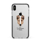 Smooth Collie Personalised Apple iPhone Xs Max Impact Case Black Edge on Silver Phone