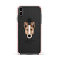 Smooth Collie Personalised Apple iPhone Xs Max Impact Case Pink Edge on Black Phone