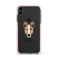 Smooth Collie Personalised Apple iPhone Xs Max Impact Case Pink Edge on Black Phone