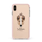 Smooth Collie Personalised Apple iPhone Xs Max Impact Case Pink Edge on Gold Phone