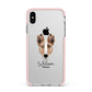 Smooth Collie Personalised Apple iPhone Xs Max Impact Case Pink Edge on Silver Phone