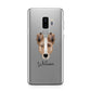 Smooth Collie Personalised Samsung Galaxy S9 Plus Case on Silver phone