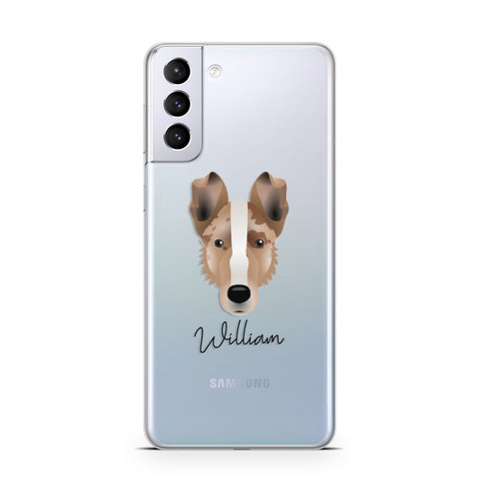 Smooth Collie Personalised Samsung S21 Plus Phone Case