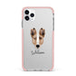 Smooth Collie Personalised iPhone 11 Pro Max Impact Pink Edge Case