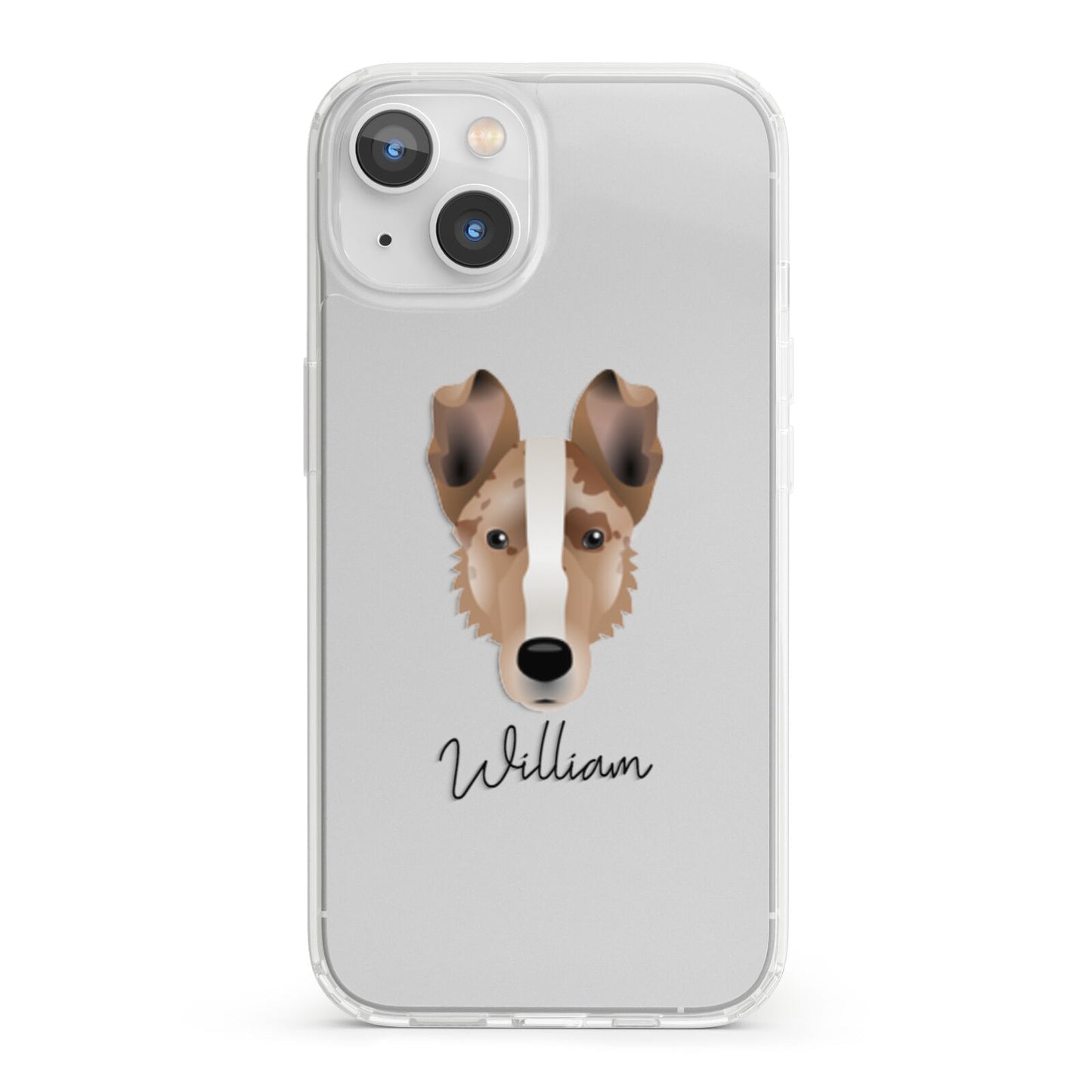 Smooth Collie Personalised iPhone 13 Clear Bumper Case