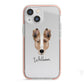 Smooth Collie Personalised iPhone 13 Mini TPU Impact Case with Pink Edges