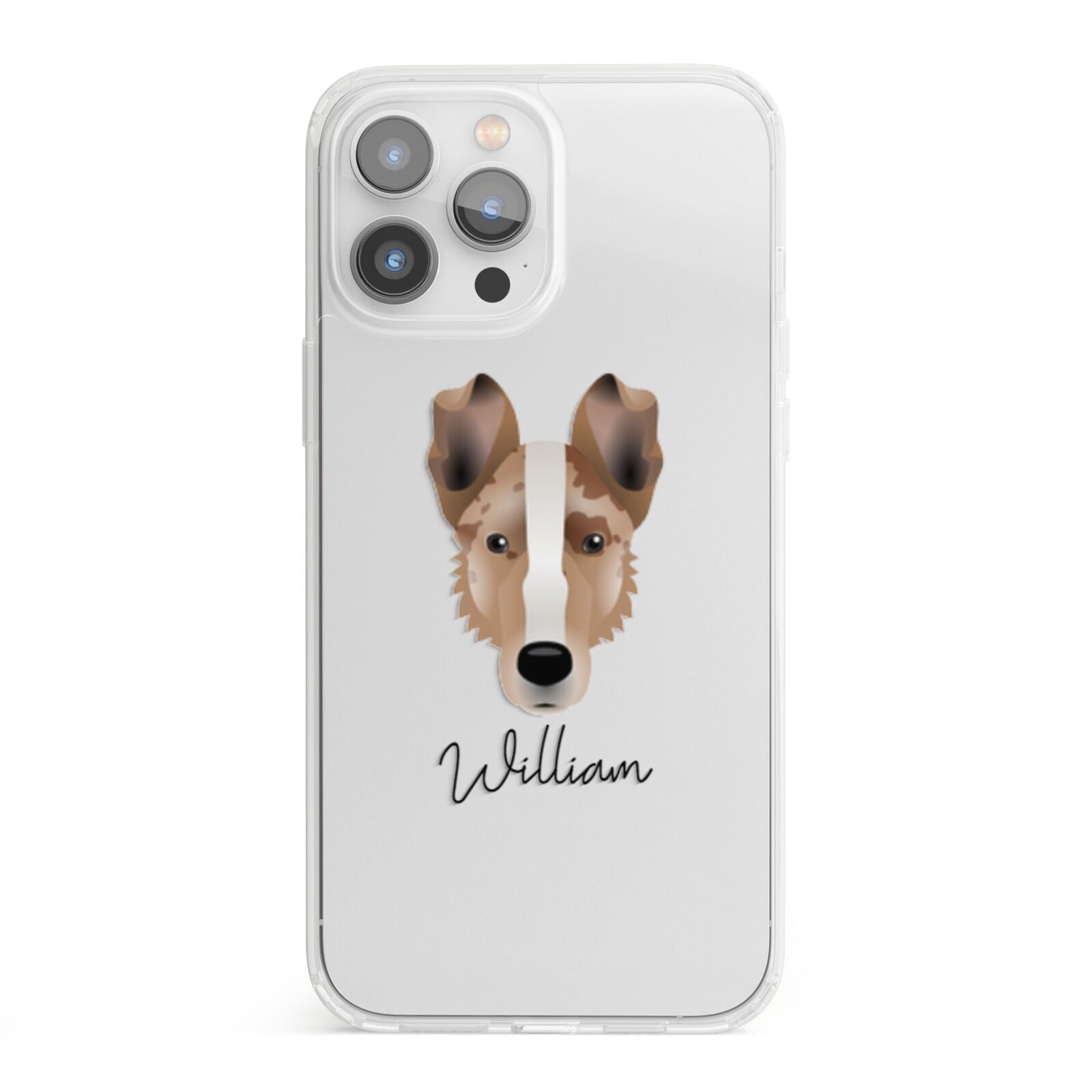 Smooth Collie Personalised iPhone 13 Pro Max Clear Bumper Case