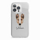 Smooth Collie Personalised iPhone 13 Pro TPU Impact Case with White Edges