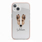 Smooth Collie Personalised iPhone 13 TPU Impact Case with Pink Edges