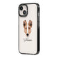Smooth Collie Personalised iPhone 14 Black Impact Case Side Angle on Silver phone