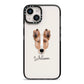 Smooth Collie Personalised iPhone 14 Black Impact Case on Silver phone