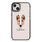 Smooth Collie Personalised iPhone 14 Plus Black Impact Case on Silver phone