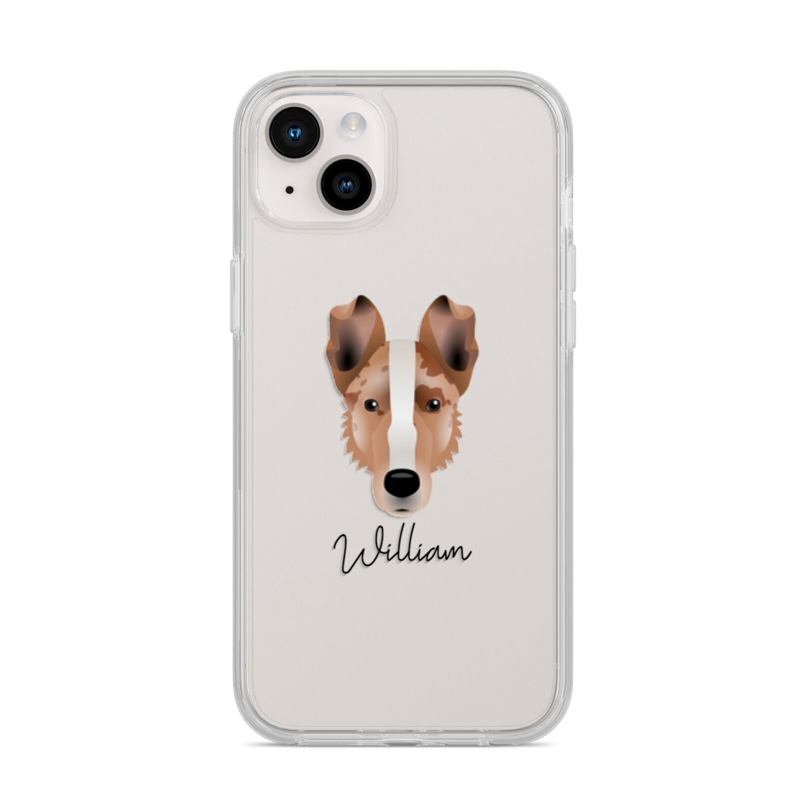 Smooth Collie Personalised iPhone 14 Plus Clear Tough Case Starlight