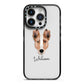 Smooth Collie Personalised iPhone 14 Pro Black Impact Case on Silver phone