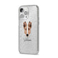 Smooth Collie Personalised iPhone 14 Pro Max Glitter Tough Case Silver Angled Image
