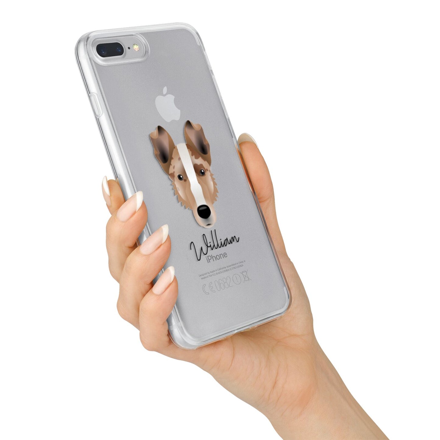 Smooth Collie Personalised iPhone 7 Plus Bumper Case on Silver iPhone Alternative Image