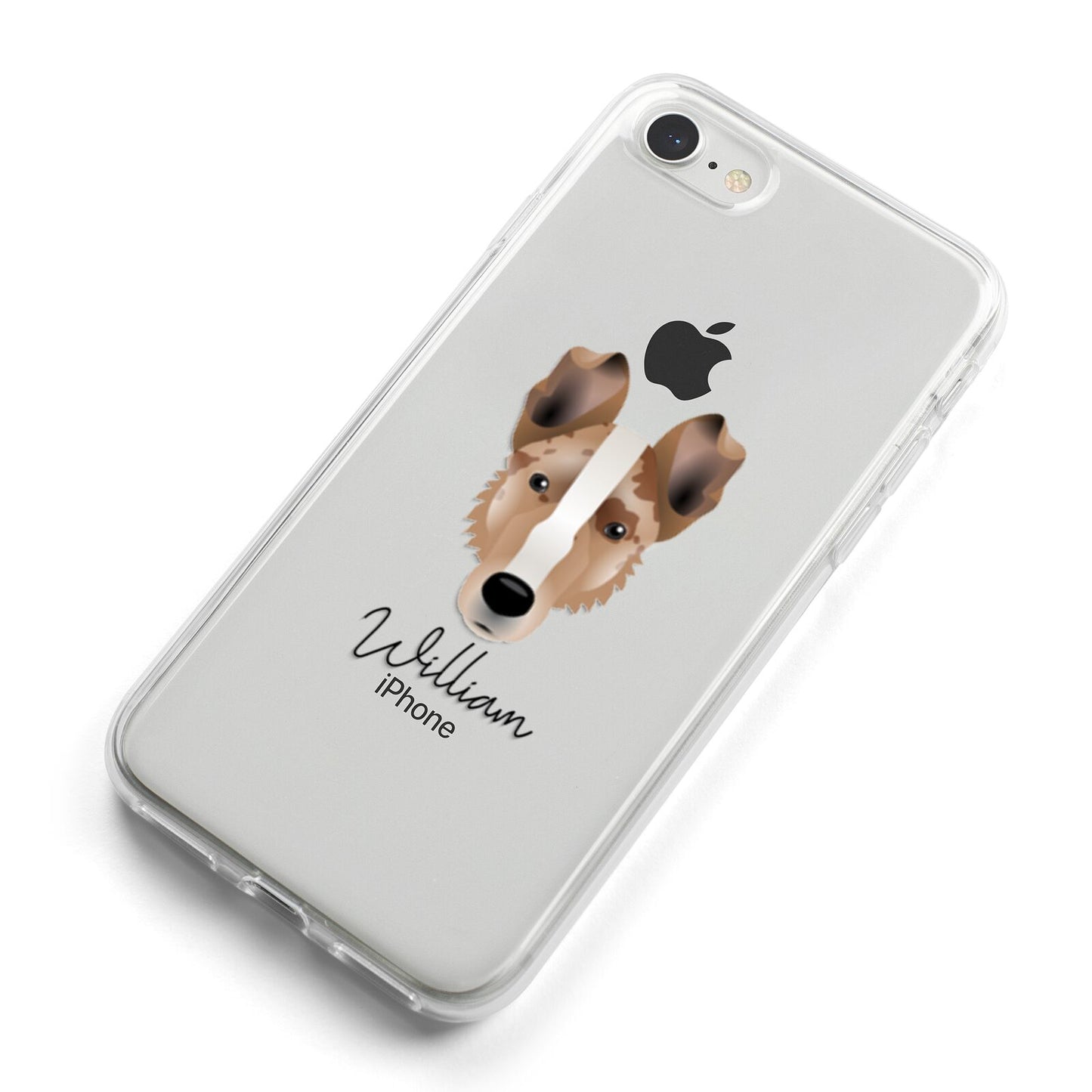 Smooth Collie Personalised iPhone 8 Bumper Case on Silver iPhone Alternative Image