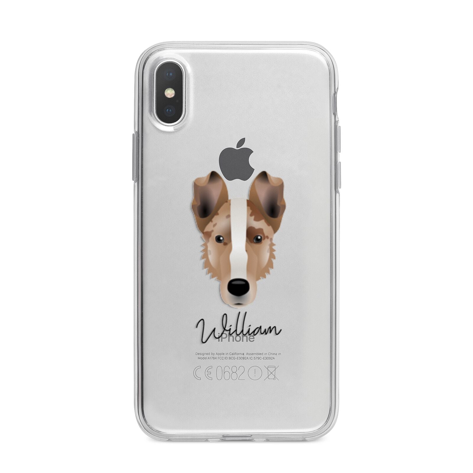 Smooth Collie Personalised iPhone X Bumper Case on Silver iPhone Alternative Image 1
