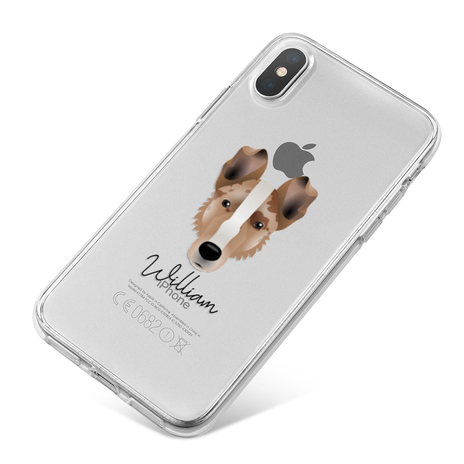Smooth Collie Personalised iPhone X Bumper Case on Silver iPhone