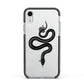 Snake Apple iPhone XR Impact Case Black Edge on Silver Phone