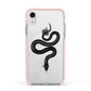 Snake Apple iPhone XR Impact Case Pink Edge on Silver Phone