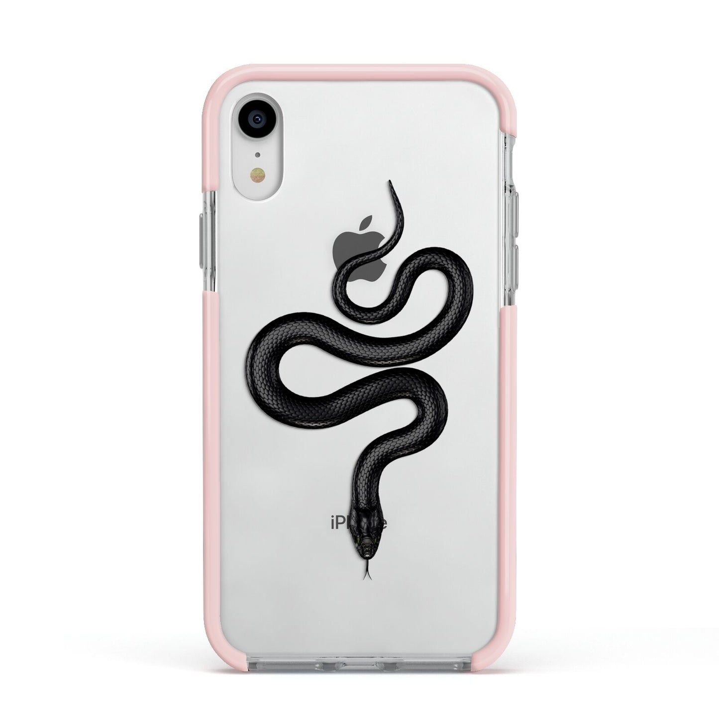 Snake Apple iPhone XR Impact Case Pink Edge on Silver Phone