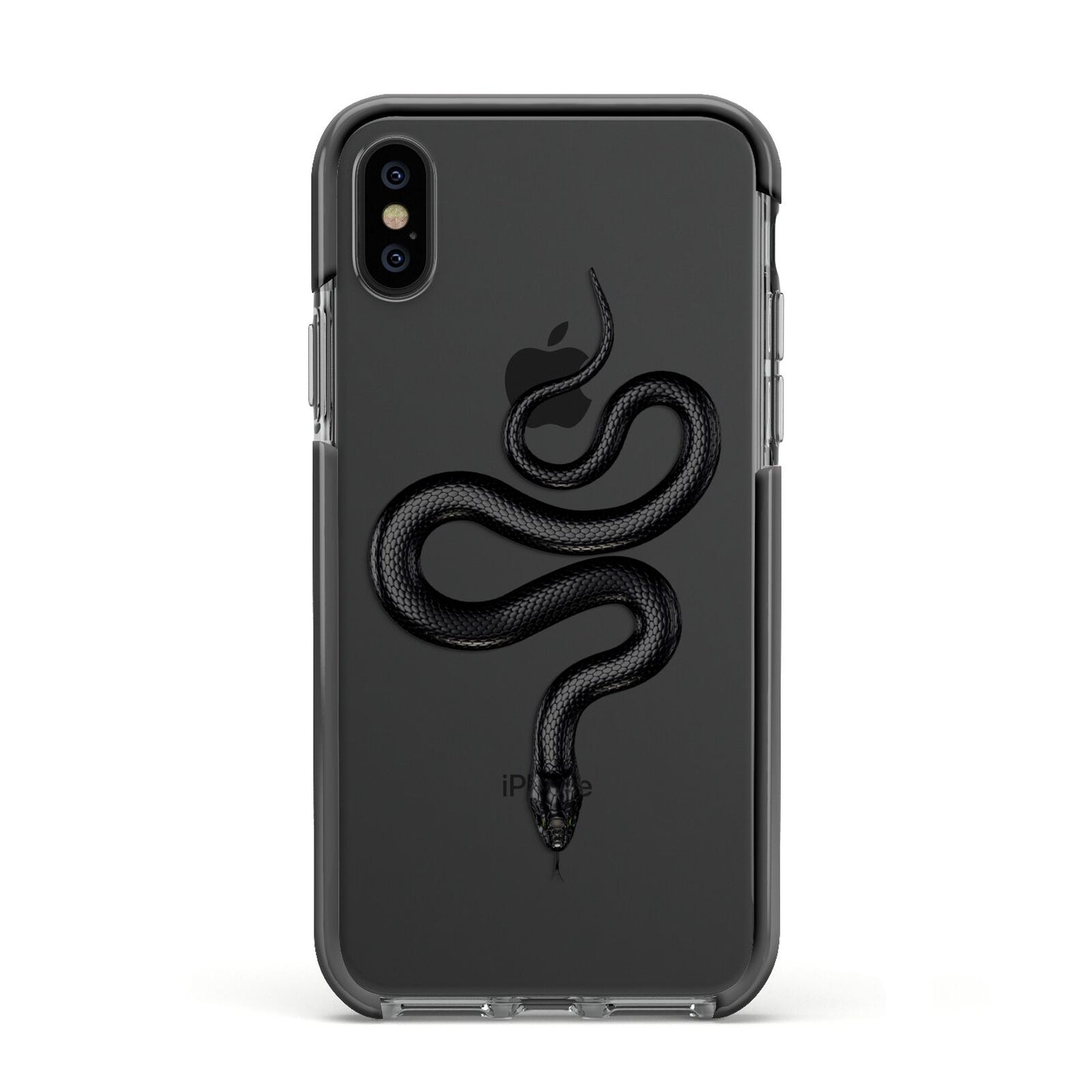 Snake Apple iPhone Xs Impact Case Black Edge on Black Phone