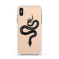 Snake Apple iPhone Xs Impact Case White Edge on Gold Phone
