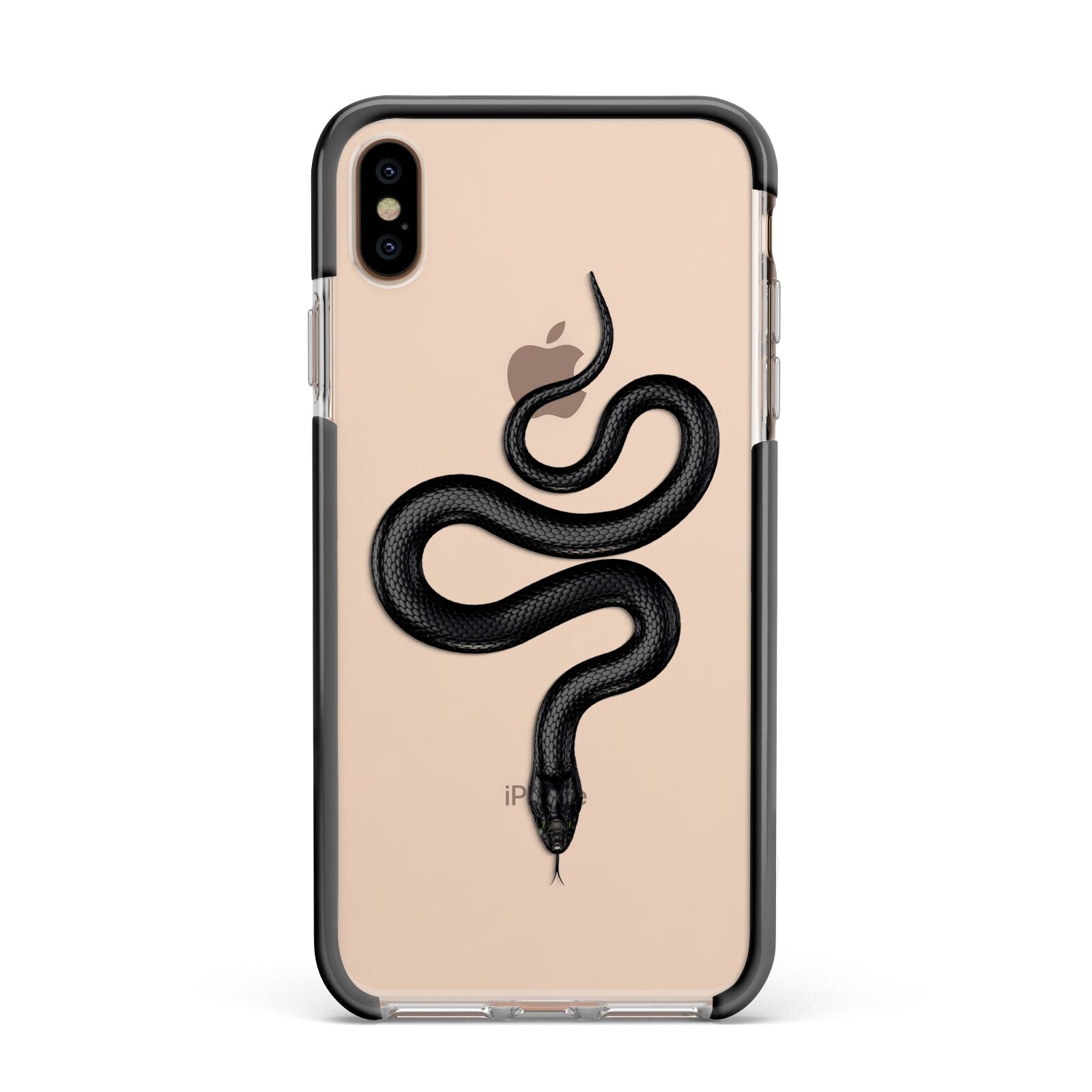 Snake Apple iPhone Xs Max Impact Case Black Edge on Gold Phone