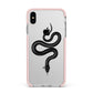 Snake Apple iPhone Xs Max Impact Case Pink Edge on Silver Phone