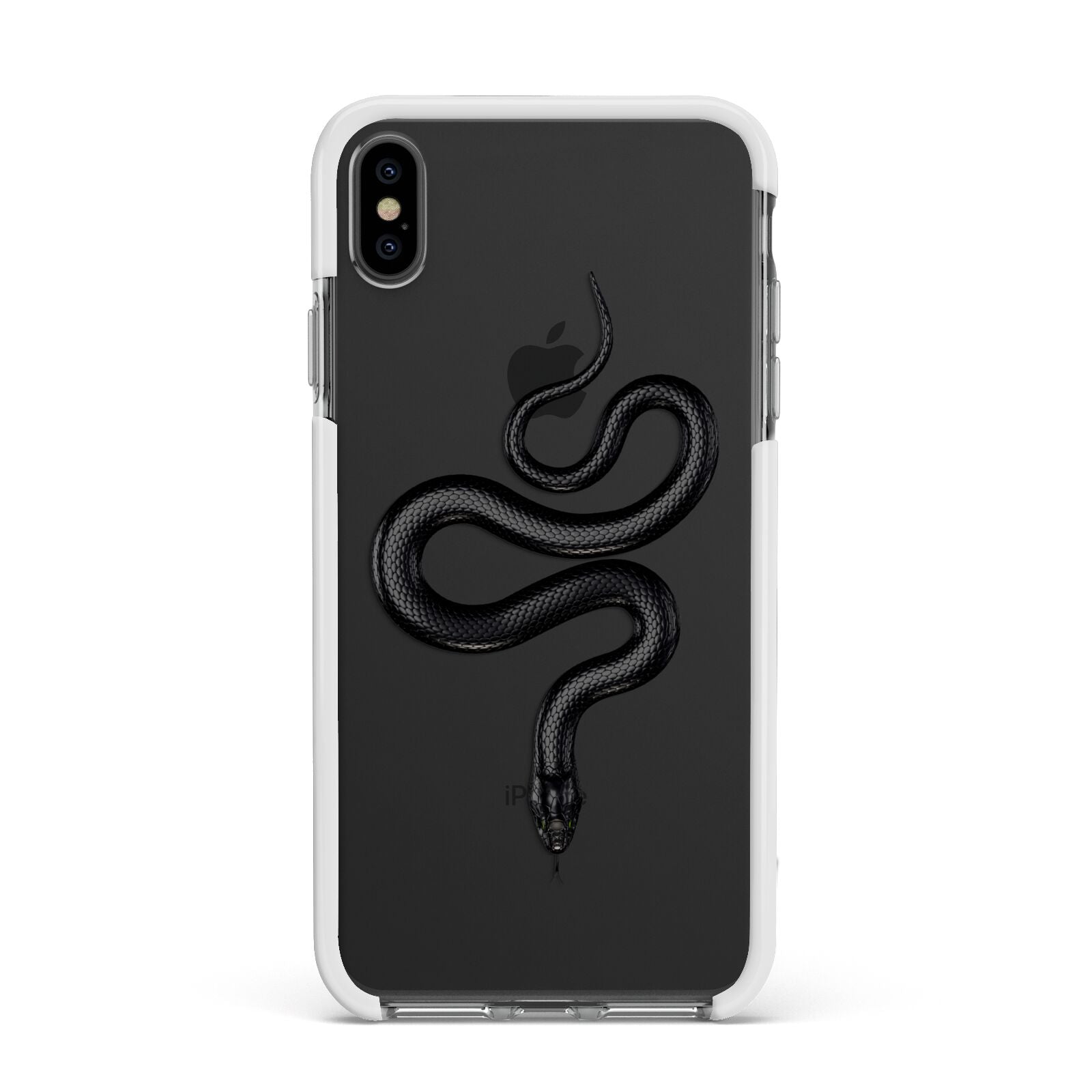 Snake Apple iPhone Xs Max Impact Case White Edge on Black Phone