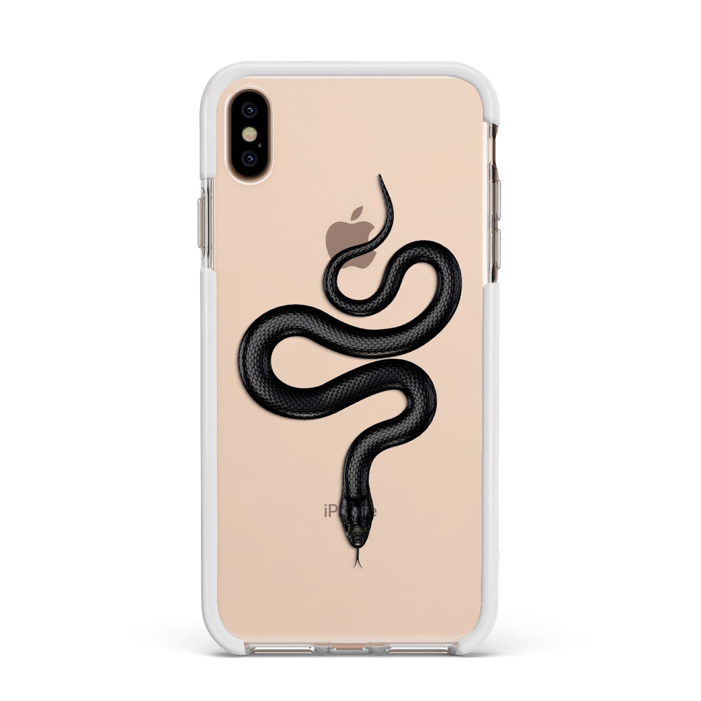 Snake Apple iPhone Xs Max Impact Case White Edge on Gold Phone