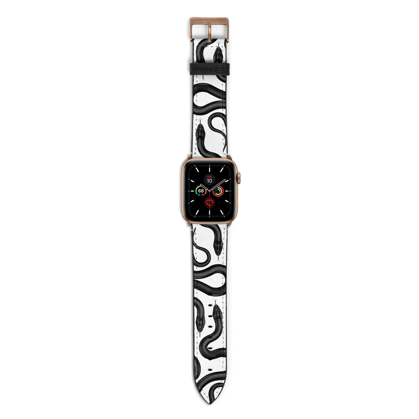 Snake Pattern Apple Watch Strap with Gold Hardware