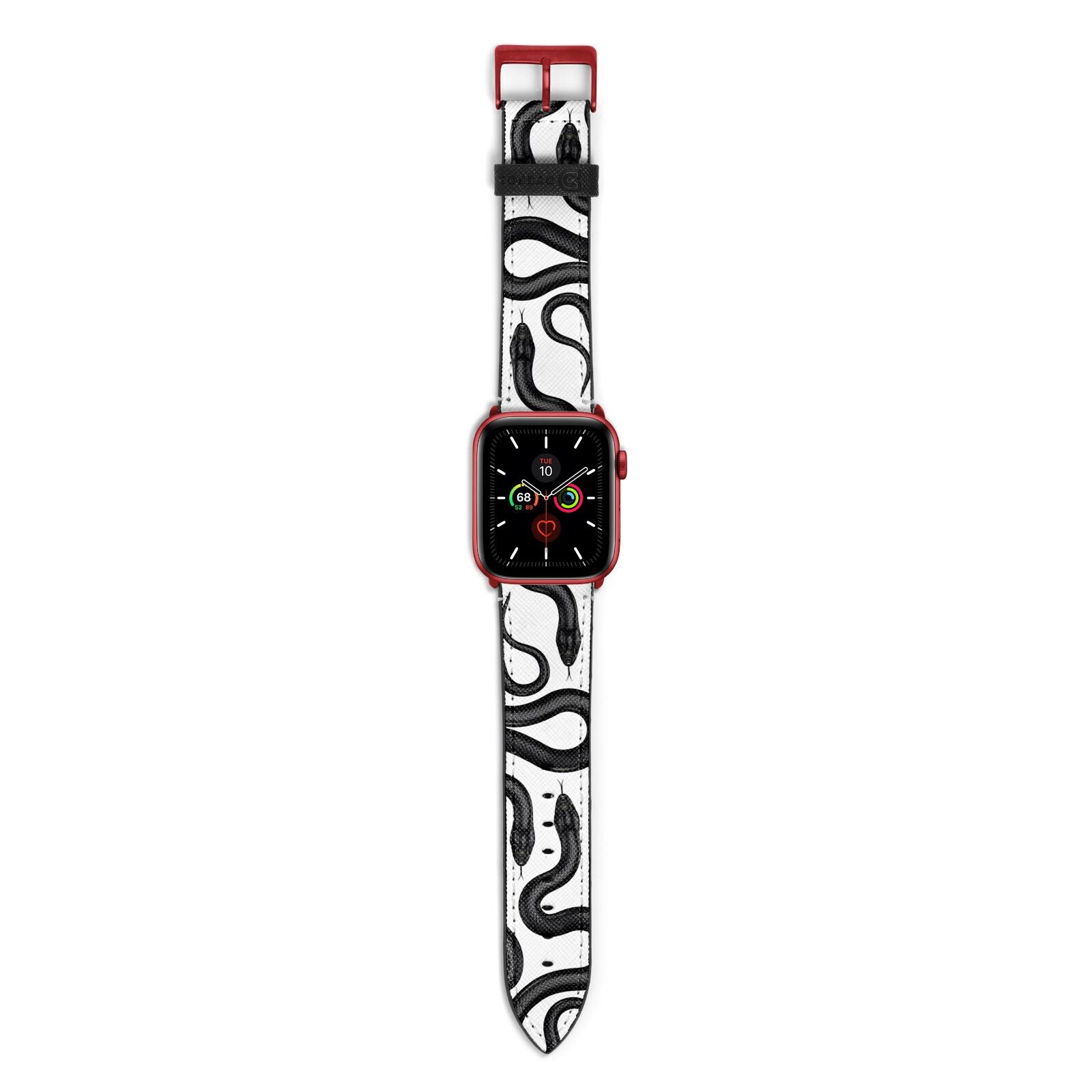 Snake Pattern Apple Watch Strap with Red Hardware