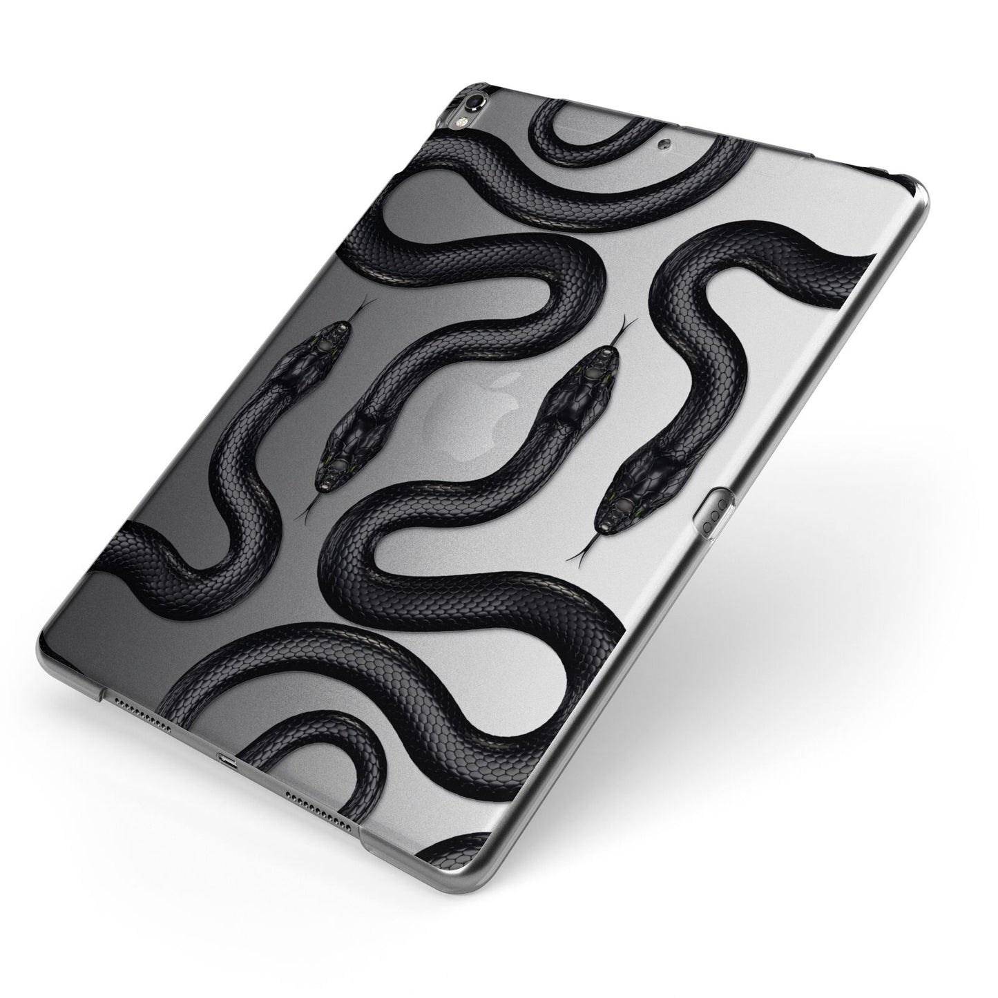 Snake Pattern Apple iPad Case on Grey iPad Side View