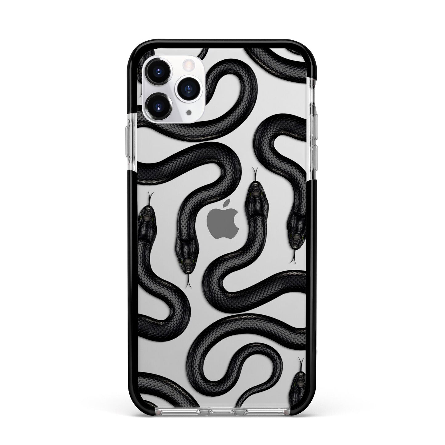 Snake Pattern Apple iPhone 11 Pro Max in Silver with Black Impact Case
