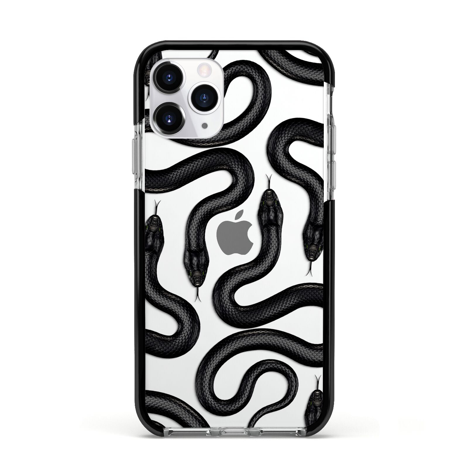 Snake Pattern Apple iPhone 11 Pro in Silver with Black Impact Case