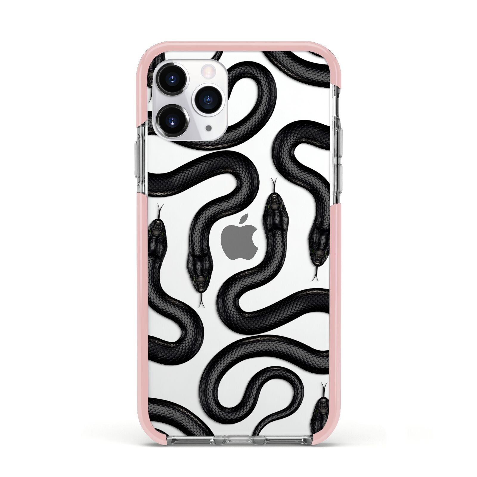 Snake Pattern Apple iPhone 11 Pro in Silver with Pink Impact Case
