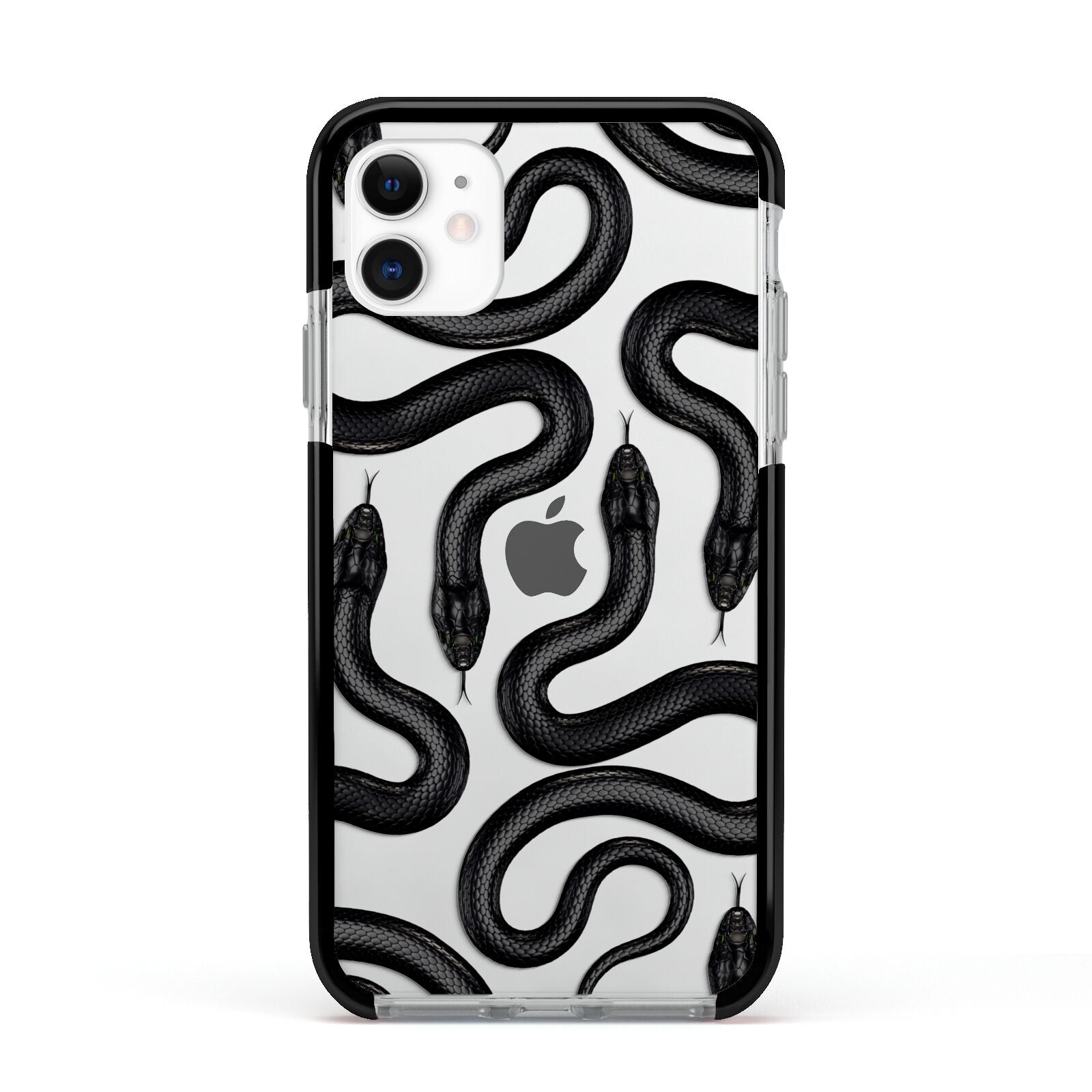Snake Pattern Apple iPhone 11 in White with Black Impact Case