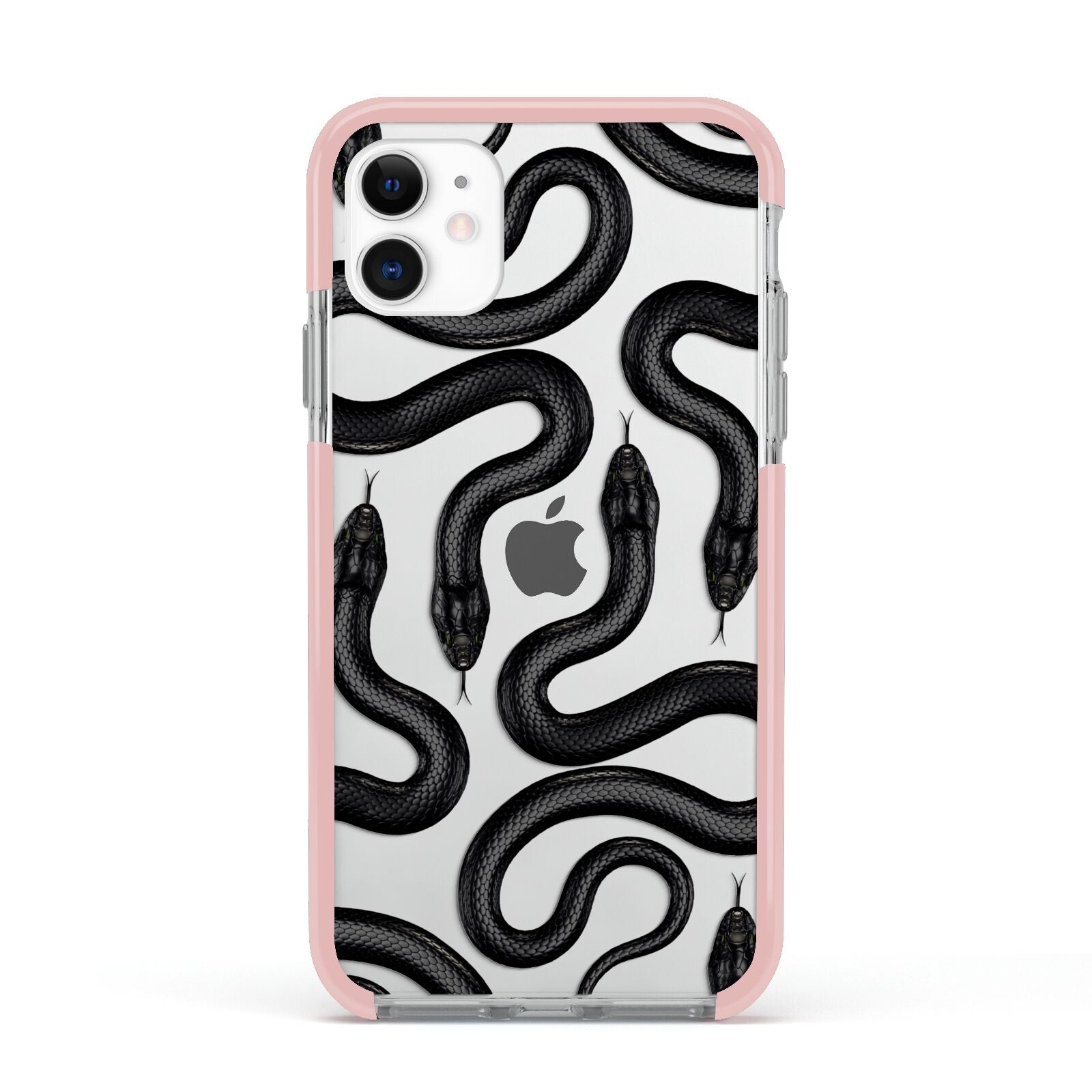 Snake Pattern Apple iPhone 11 in White with Pink Impact Case